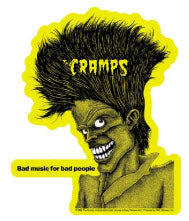 CRAMPS - BAD MUSIC FOR BAD PEOPLE CUT OUT STICKER