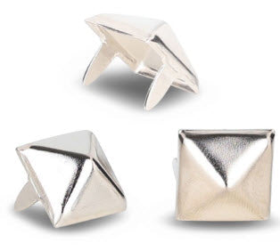 LARGE SILVER PYRAMID STUDS (PACK OF 20) - FREE SHIPPING