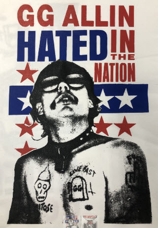 GG ALLIN - HATED IN THE NATION BACK PATCH