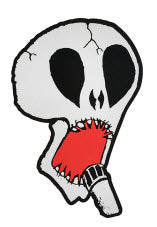 SUBHUMANS - SKULL WITH MICRPHONE CUT OUT BACK PATCH