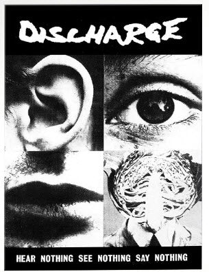 DISCHARGE - HEAR NOTHING SEE NOTHING SAY NOTHING POLYESTER POSTER