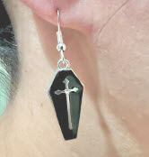EARRING - BLACK COFFIN