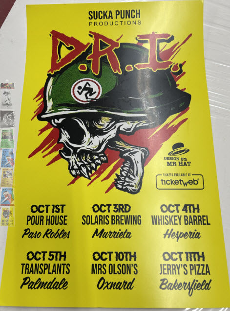 D.R.I TOUR FLYER POSTER