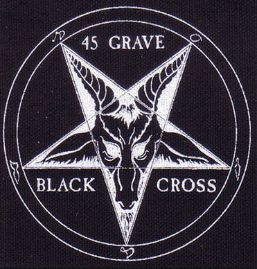 45 GRAVE - BLACK CROSS 1" BUTTON
