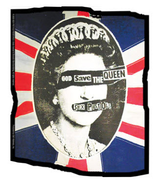 SEX PISTOLS - GOD SAVE THE QUEEN W/ UK FLAG CUT OUT STICKER