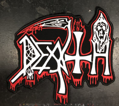 DEATH - OLD LOGO COLOR EMBROIDERED CUT OUT BACK PATCH