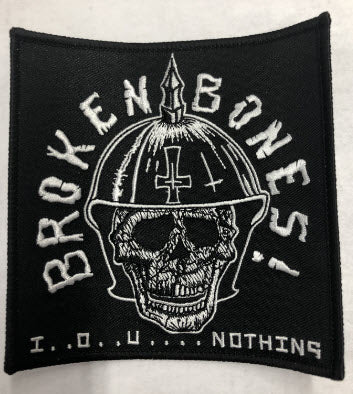 BROKEN BONES - I.O.U NOTHING (SQUARE) EMBROIDERED PATCH