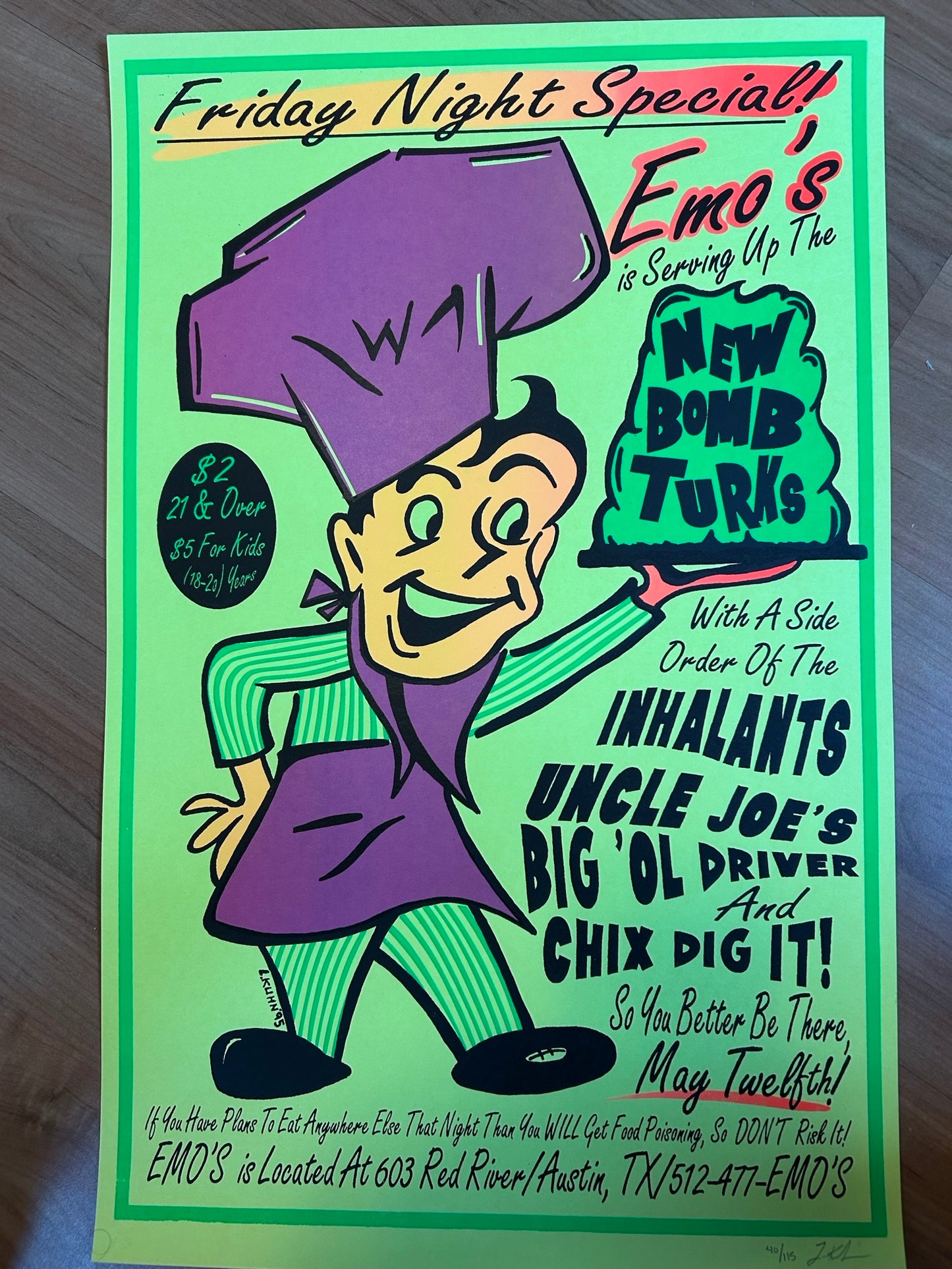 NEW BOMB TURKS / INHALANTS / UNCLE JOE'S POSTER