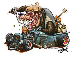 BIGTOE STICKER - HOTROD BEAR