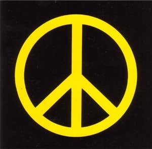 1" BUTTON - PEACE SIGN