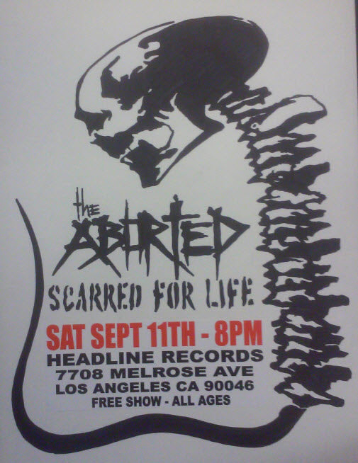 HEADLINE FLYER - ABORTED / SCARRED FOR LIFE (COLOR)