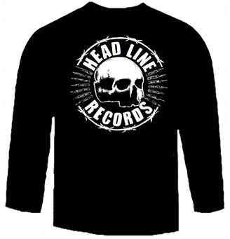 HEADLINE RECORDS - SKULL LOGO BLACK LONG SLEEVE