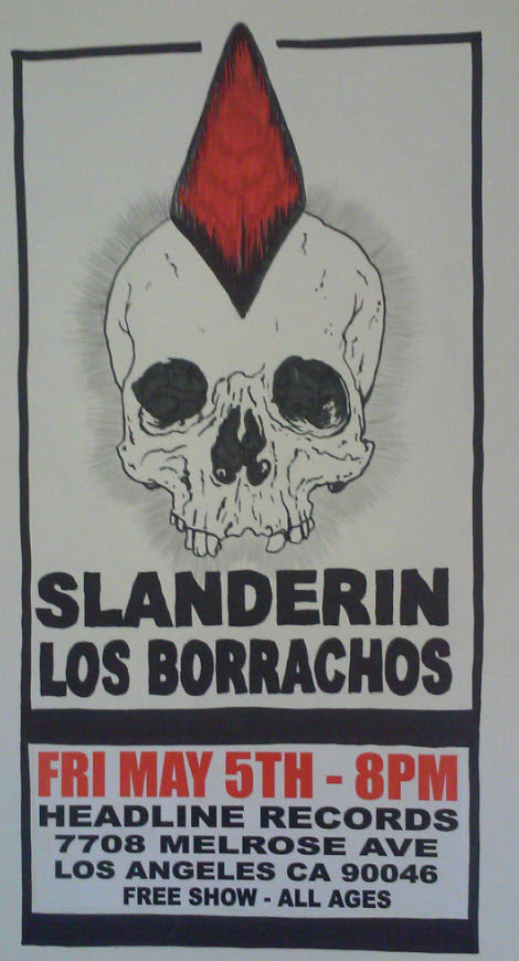 HEADLINE FLYER - SLANDERIN / LOS BORRACHOS (COLOR)