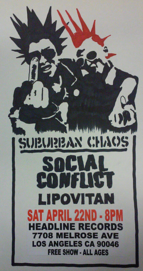 HEADLINE FLYER - SUBURBAN CHAOS / SOCIAL CONFLICT / LIPOVITAN