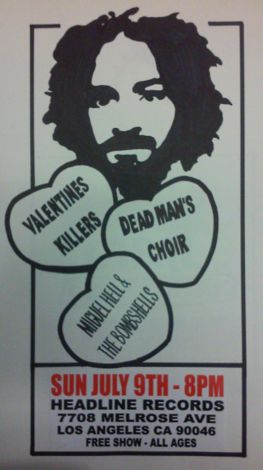 HEADLINE FLYER - VALENTINES KILLERS / DEADMAN'S CHOIR (COLOR)