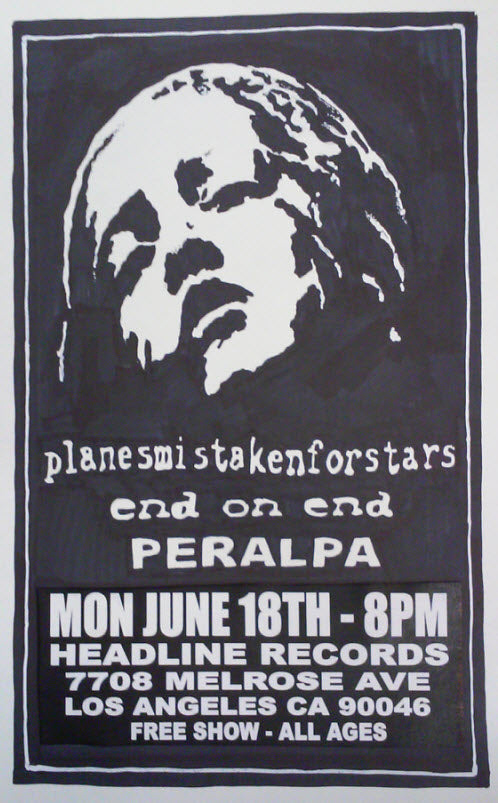 HEADLINE FLYER - PLANE MISTAKEN FOR STARS / END ON END / PERALPA