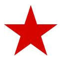 1" BUTTON - RED STAR
