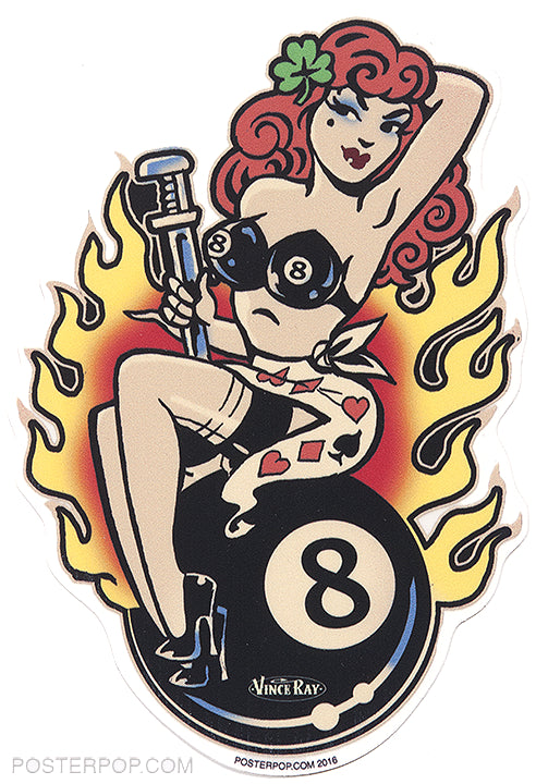 VINCE RAY STICKER - CLASSIC LADY LUCK STICKER