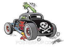 PIZZ STICKER - SKULL ROD STICKER