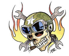 PIZZ STICKER - ACE SKULL STICKER