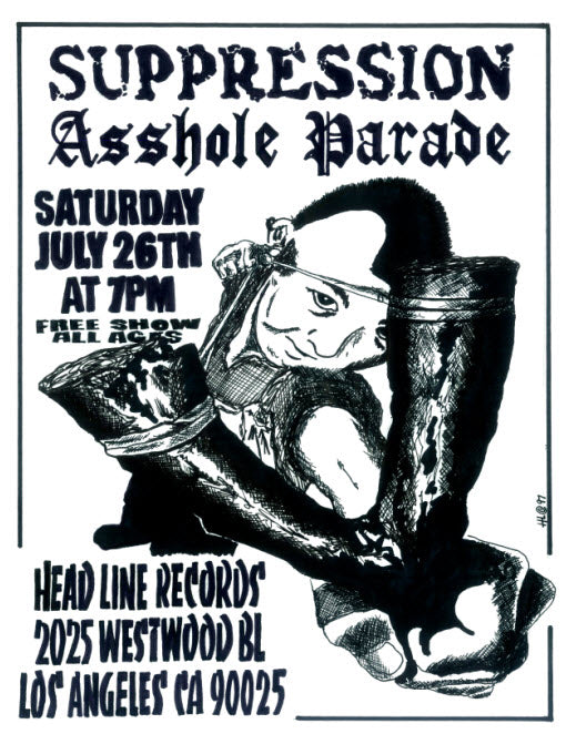 HEADLINE FLYER - SUPPRESSION / ASSHOLE PARADE