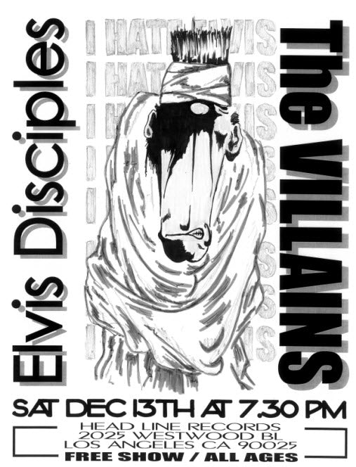 HEADLINE FLYER - ELVIS DISCIPLES / VILLIANS
