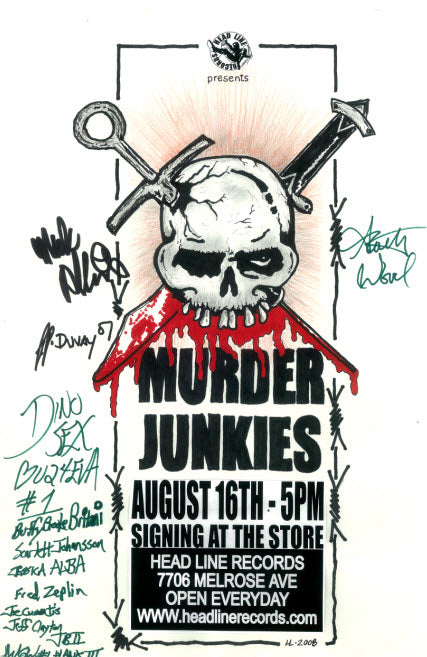 HEADLINE FLYER - MURDER JUNKIES SIGNING (COLOR)
