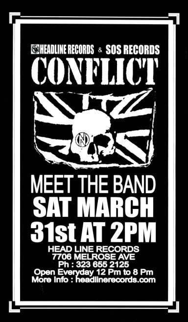 HEADLINE FLYER - CONFLICT SIGNING
