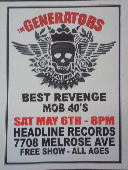 HEADLINE FLYER - THE GENERATORS / BEST REVENGE (COLOR)