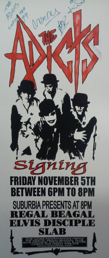 HEADLINE FLYER - ADICTS / REGAL BEAGAL / ELVIS DISCIPLE (COLOR)