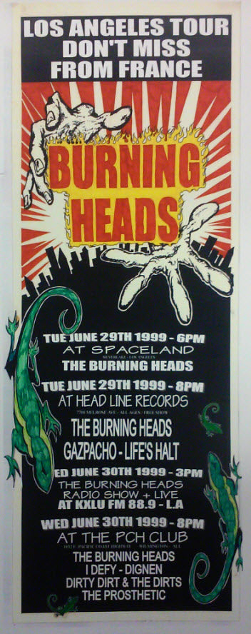 HEADLINE FLYER - BURNING HEADS / GAZPACHO / LIFE'S HALT (COLOR)