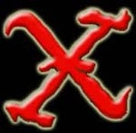 X - X LOGO 1" BUTTON