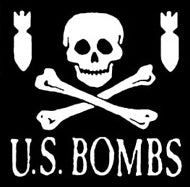 US BOMBS - SKULL CROSSED BONES 1" BUTTON