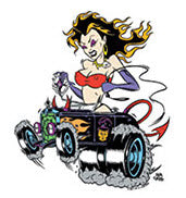 ALAN FORBES STICKER - HOT ROD GIRL