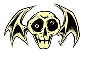 ALAN FORBES STICKER - SKULL BAT