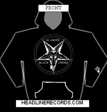 45 GRAVES - BLACK CROSS HOODIE SWEATSHIRT