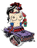 ALAN FORBES STICKER - HELL GIRL