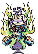 VON FRANCO STICKER - CYCLE SKULL
