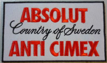 ANTI CIMEX - ABSOLUT COUNTRY OF SWEDEN EMBROIDERED PATCH