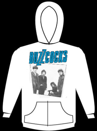 BUZZCOCKS - BAND WHITE HOODIE SWEATSHIRT