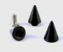 CONE SPIKE BLACK SMALL 1/2 INCH (10 SPIKES) - FREE SHIPPING