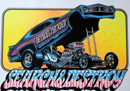 DIRTY DONNY STICKER - SEARCH & DESTROY DETROIT THUNDER