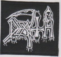 DEATH - LOGO B/W SQUARE EMBROIDERED PATCH