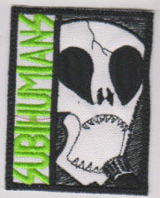 SUBHUMANS - SKULL W/ MICROPHONE EMBROIDERED PATCH