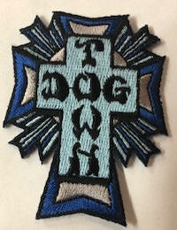 EMBROIDERED PATCH - DOGTOWN CROSS LOGO (BLUE)