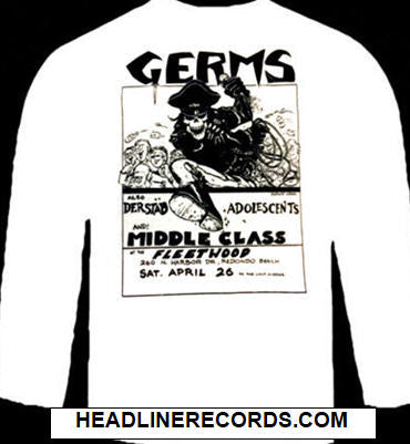 GERMS - FLYER LONG SLEEVE TEE SHIRT