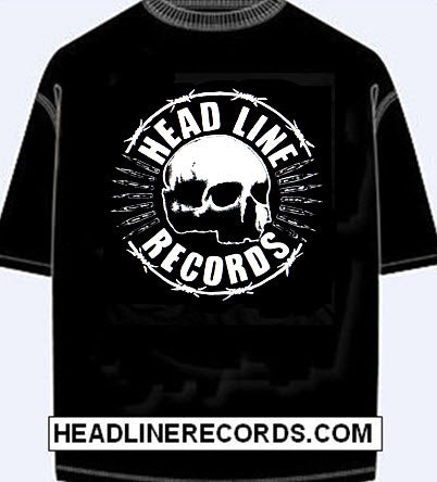 HEADLINE RECORDS - SKULL LOGO BLACK TEE SHIRT
