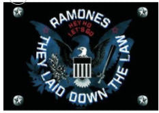 RAMONES - THEY LAID DOWN THE LAW FABRIC FLAG BANNER