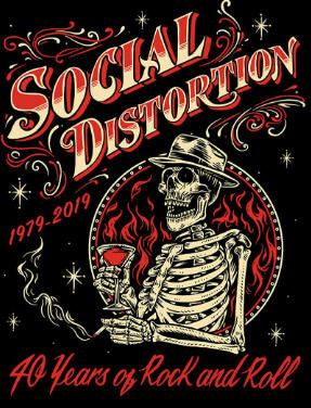 SOCIAL DISTORTION - 40 YEARS OF ROCK AND ROLL POSTER