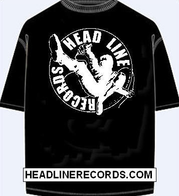 HEADLINE RECORDS - CLASSIC LOGO BLACK TEE SHIRT